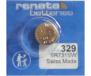 Renata / Swatch Group - Pile bouton oxyde argent 329 RENATA 1.55V 37mAh - Blister(s) x 1