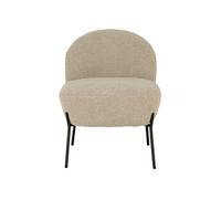 Renato - fauteuil avec pieds en acier - en tissu bouclette - Beige