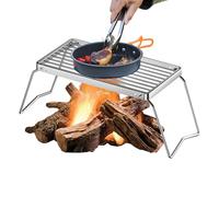 Renchey Gril Barbecue - Support Repliable pour Barbecue,Grille Inoxydable pour Feu de Camp Jardin Randonnée Légumes Champignons Viande