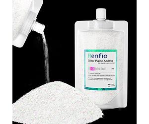 Renfio Additif de peinture à paillettes - 250 g - Paillettes ultra fines - 0,2 mm - Peinture à paillettes pour émulsion acrylique - Pour intérieur et extérieur, mur, plafond, bois - Rouge coloré