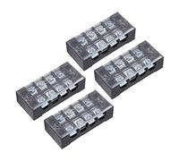 Rengue Barrette de Connexion Double Rangée 25A 600V, Serrage à Vis avec | Barrière de Fil à Double Rangée, Bloc en Coque PC, Couvercle Transparent, Fil 0,5-2,5 mm², Vis M4, pour Distribution