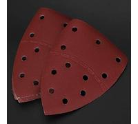Rengue Papier de Verre à L'oxyde D'aluminium 60 Pièces 11 Trous 140mm | Ponceuse Triangulaire pour Ponceuse de Paume, Oxyde D'aluminium à , Grains Assortis 40/60/80/120/180/240, pour Bois,