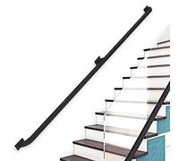Renmlion Rampe d'escalier en Fer forgé de 30-600cm avec Support Mural, Rampe d'escalier pour marches extérieures ou décorations d'escaliers intérieurs (Size : 300cm)