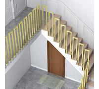 Renmlion Rampe d'escalier en Forme de U dorée, Garde-Corps Industriel en Fer pour escalier à 1 Marche, rampes de sécurité à Montage au Sol pour marches intérieures ou extérieures(95cm)