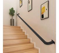 Renmlion Rampe d'escalier Moderne de 1-20pieds, Main Courante Noire pour escaliers intérieurs Rampe d'escalier à Montage Mural avec Supports en Fer forgé et vis en métal (Size : 240cm)