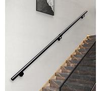 Renmlion Rampe d'escalier pour intérieur et extérieur Barre d'appui｜300cm/3.6m/4m/5.4m Tube Rond en Fer forgé Noir, Barre d'appui de sécurité pour Couloir décoration(60cm)