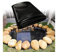 Renmlion Revêtement d'étang à Poissons sous-Couche d'étang en PEHD Noir｜3x4m 4x5m 6x7m 8x10m 10x12m Peaux d'étangs en PEHD｜Membrane d'étang de Jardin Film Flexible pour Petits étangs，fontaines(8x10m)