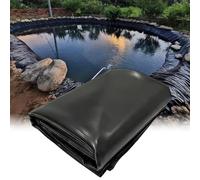 Renmlion Revêtement d'étang sous-Couche d'étang en PEHD, 1x8m 2x4m 3x5m 5x6m 6x9m 7x12m 10x15m, Film imperméable Robuste, Feuille de polyéthylène Noir, pour Piscines à Poissons, aquaculture(6x7m)