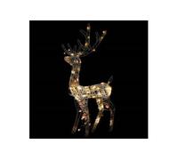vidaXL Renne de décoration de Noël Acrylique 140 LED colorées 128 cm G