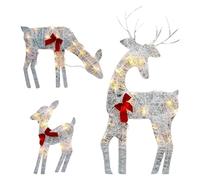Renne de Noël lumineux pour décoration extérieure | Décoration festive avec nœud, décoration de cerf de Noël, pour amis, maison, terrasse, jardin, fêtes, vacances, extérieur, pelouse