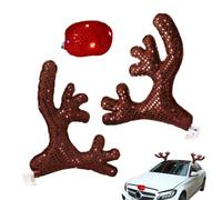 Renne pour voiture | Mignon imperméable - Accessoires de véhicule Kit nez et attaques, pour fête, vacances, Nouvel An, camion, RV, SUV, véhicule extérieur famille