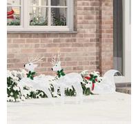 vidaXL Rennes LED 7 pcs Argent tissu