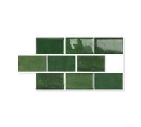 Reno Lot de 10 carreaux de dosseret à décoller et autocollants muraux imperméables en vinyle résistant à la chaleur pour cuisine, salle de bain, buanderie Noir Rose Gris Vert 15,2 x 30,5 cm (D-004)