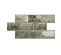 Reno Lot de 10 carreaux de dosseret à décoller et autocollants muraux imperméables en vinyle résistant à la chaleur pour cuisine, salle de bain, buanderie Noir Rose Gris Vert 15,2 x 30,5 cm (D-006)