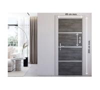Réno’Porte kit rénovation porte Gris Agate + profilés noirs - pour portes lisses jusqu'à 85×206 cm
