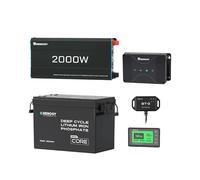 Renogy Système solaire 3,84 kWh pour camping-car | Onduleur 2000 W, batterie LiFePO4 300 Ah, chargeur de batterie 50 A