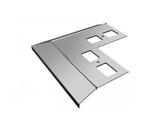 Renoplast® Angle en Aluminium 90° Pour Profilé D'égout K100 Gris | Finition de Terrasses | Sols Carrelés sur Mortier-colle | Systèmes D'évacuation D'eau Profilé D'angle | Protection Anticorrosion