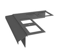 Renoplast® Angle en Aluminium 90° Pour Profilé D'égout K100R Graphite Finition de Terrasse| Sols Carrelés sur Mortier-colle Systèmes D'évacuation D'eau Profilé Angulaire Protection Contre la Corrosion