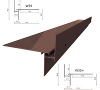 Renoplast profilé de rive en aluminium W35+ plancher de ventilation, profilé 200cm, brun