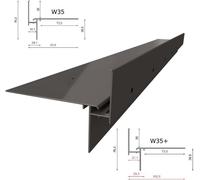 Renoplast profilé de rive en aluminium W35+ plancher de ventilation, profilé 200cm, graphite