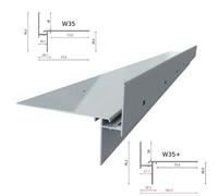 Renoplast profilé de rive en aluminium W35+ plancher de ventilation, profilé 200cm, gris