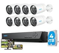 Reolink 12MP caméra de surveillance extérieur set, 8x PoE caméra IP surveillance extérieure avec 4TB 16CH NVR, Spotlights, détection de personnes/véhicules