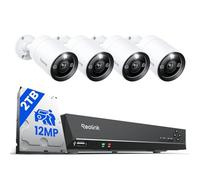 Reolink 12MP Kit Caméra Surveillance, 4X 12MP Caméra IP PoE, RLK8-1200B4-A