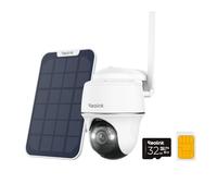 Reolink 3G/4G LTE Camera Surveillance Extérieure avec Carte SIM+microSD 32Go, 5MP Caméra Solaire PT, Détection Intelligente, Vision Nocturne Couleur, Audio Bidirectionnel, Go PT Plus+Panneau Solaire