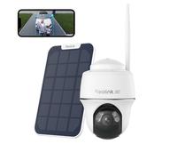 Reolink 4K 8MP 5/2,4 GHz WiFi Batterie/Panneau solaire Caméra de surveillance extérieure, Vision nocturne couleur avec spotlight, Identification de personne/véhicule/animal, Pan & Tilt