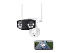 Reolink 4K 8MP WiFi 6 Plug-in caméra de surveillance, panorama 180°, double objectif, Wi-Fi 2,4/5 GHz, vision nocturne par spotlight, détection de personnes/véhicules/animaux