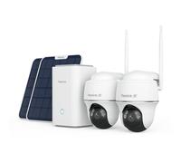 Reolink 4K Kit Cameras Exterieur sans Fil, 360° Suivi Auto & PT, Home Hub | 2 Caméras Argus PT Ultra, Vision Nocturne Couleur, Stockage Local sans Abonnement, Wi-Fi 2.4/5GHz, Panneau Solaire Inclus