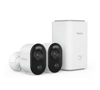 Reolink 4K Kit Caméras Surveillance sans Fil, Vision Nuit Couleur, Home Hub | 2 Caméras Argus 3 Ultra, Détection IA Personne/Véhicule/Animal, Stockage Local sans Abonnement, Jusqu'à 2 To, Wi-Fi 2.4/5GHz