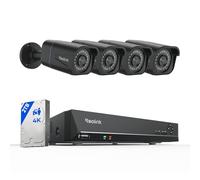 Reolink 4K PoE Kit Caméra de Surveillance, 4X 8MP Caméra PoE avec 8CH 2To NVR, Kit Vidéo Surveillance avec Détection de Personne/Véhicule, Vision Nocturne, Audio, Enregistrement 24/7, RLK8-800B4 Noir