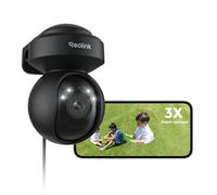 Reolink 4K PTZ Caméra Surveillance Extérieure Zoom Optique 3X Suivi Auto | Wi-FI 6, Détection Humain/Véhicule/Animaux, Vision Nocturne en Couleur 2,4 / 5GHz Audio Bidirectionnel, E1 Outdoor Pro Noir