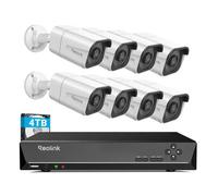 Reolink 4K Système de Caméra de Sécurité Extérieur CCTV 4K Caméra IP PoE 16CH NVR 4To HDD Détection Personne/Véhicule,