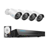 Reolink 5MP Caméra de Surveillance Extérieure, Kit Vidéo Surveillance avec 8CH 2To NVR et 4 Caméras IP PoE Filaire 5MP, Détection Personne/Véhicule, Vision Nocturne de 30m avec Audio, RLK8-410B4-5MP