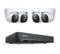Reolink 5MP Kit Vidéo Surveillance PoE, Système de Sécurité Extérieure avec 8CH NVR (Disque Dur Non Inclus) et 4X Caméras IP Filaires 5MP, Détection Personne/Véhicule, RLK8-520D4-5MP
