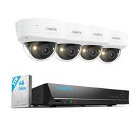 Reolink 5MP Kit Videosurveillance PoE avec IK10 Anti-Vandalisme, RLK8-500V4 | Camera Exterieur Filaire avec Objectif 2,8mm, NVR 8CH 2To, Vision Nocturne Couleur, Détection Personne/Véhicule/Animal, IP67