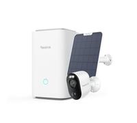 Reolink Argus 3 Ultr Panneau solaire avec Home Hub, Kit caméra de surveillance 4K 8MP Extérieur Batterie, Vision nocturne couleur, 2.4/5GHz, Gestion & stockage centralisés
