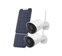 Reolink Argus Eco+Solarpanel, 5MP batterie 2,4GHz WiFi caméra de surveillance extérieure, détection de personnes/véhicules, vision de nuit, audio 2 voies, 2 packs