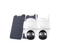 Reolink Argus PT+Solarpanel, 2K+ 5MP Akku PT caméra de surveillance extérieure, 2,4/5GHz WiFi, Pan&Tilt, vision nocturne couleur, détection de personnes/voitures, 2 Pack
