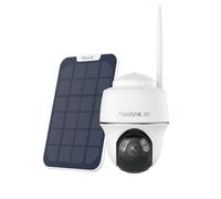 Reolink Argus PT Ultra + panneau solaire, 4K 8MP batterie caméra de surveillance extérieure, 2,4/5GHz WiFi, Pan & Tilt, vision nocturne couleur, détection intelligente, audio 2-voies