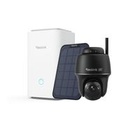 Reolink Argus PT Ultr Panneau solaire avec Home Hub, 4K 8MP Batterie Set de caméra de surveillance, 5/2,4 GHz, 360° Pivotant, avec carte SD 64GB, Noir