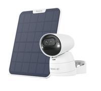 Reolink Argus Track+Solarpanel, 4K 8MP batterie WLAN caméra de surveillance extérieure, double objectif, 5/2,4 GHz WiFi, Auto Tracking & Zoom, vision nocturne couleur
