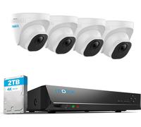 Reolink Caméra de surveillance 4K Set extérieur, 8CH surveillance vidéo avec 4X 8MP PoE caméra IP et 2TB HDD NVR pour l'enregistrement 24/7 intérieur extérieur, détection de personnes et de véhicules,