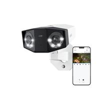 Reolink 8K 16MP double objectif PoE Caméra de surveillance, panorama 180°, détection intelligente, suivi de mouvement, vision nocturne couleur, audio 2 voies, IP67