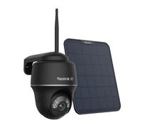Caméra de surveillance extérieure Reolink Argus PT Ultra + panneau solaire, 4K 8MP, alimentée par batterie, Wi-Fi 2,4/5GHz, suivi automatique, vision nocturne en couleur, détection intelligente, noire