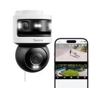 Reolink Caméra Exterieure, Triple Objectif 10 Mpx+8 Mpx, OMVI 3i WiFi | Suivi-Synchro et Automatique avec Rotation, WiFi 6 Double Bande, Détection IA, Recherche Vidéo IA Locale, Sans Frais Mensuels