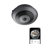 Reolink Caméra Fisheye, 2K+ 6MP Panorama 360°, Caméra de Surveillance Intérieure WiFi 2,4/5GHz, Détection de Mouvement, Correction de Distorsion, Audio 2 Voies, Stockage Local, Vision Nocturne, FE-W