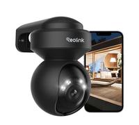 Reolink E1 Outdoor, 2K+ 5MP PTZ 2.4/5G WiFi Caméra de surveillance extérieure, Détection de personnes/véhicules/animaux, Auto-tracking, Zoom, Vision nocturne couleur, Noir